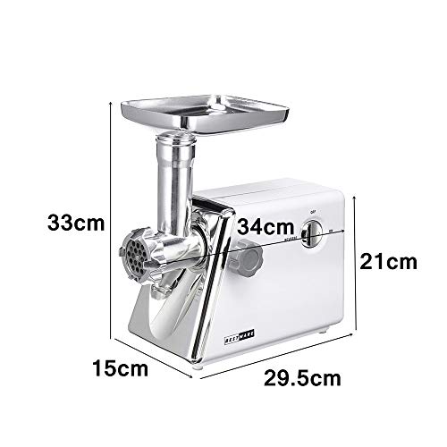 WXH Elektrischer Fleischwolf, 300W Fleischwolf und Wurstfüllmaschine, rostfreies Messernetz, Fleisch und Hühnchen für… – Bild 3
