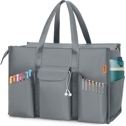Tote Bag for Women Utility Travel Tote Bags With 8 Exterior & 7 Interior Pockets Zip Top Tote for Teacher Work