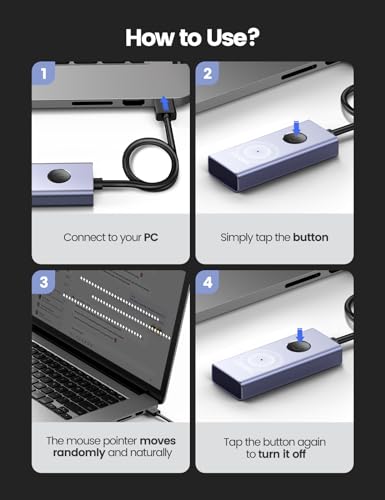 Image of VAYDEER Metal USB Mouse Jiggler, S4 Mouse Mover with ON /Off Switch,Simulate Movement to Prevent The Computer from Entering Sleep Mode,Plug-and-Play,Driver-Free