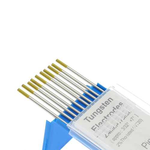 Wolfram-Elektrode WL15, 1,5% Lanthan, 10 Stück, Gold, Wolfram-Elektrode für Tig-Schweißen, Durchmesser 2.4 mm, Länge 175 mm