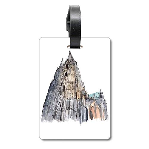 Étiquette de voyage Cathédrale de Cologne Allemagne pour identification de valise et sac