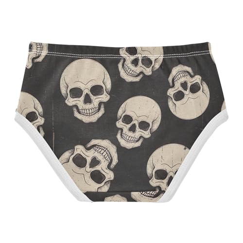 Cotton Toddler Underwear Floral Grunge Skulls Black Girl Panties Cute Durable Kids Undies Briefs 2t2