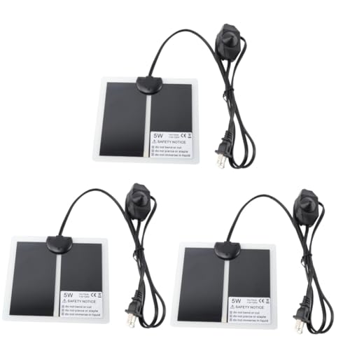 Angoily 3 Pcs Large Heating Pad Snake Enclosure Accessories Animal Under Reptile Tank Heater Pet Heating Mat Under Tank Heater Reptiles Heat Pad Reptile Heating Mat Reptile Heating Pad