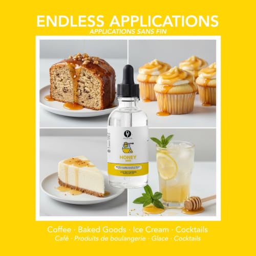 Image of Dolce Flav Natural Honey Extract - Natural Wildflower Honey Flavoring for Coffee, Baking & Desserts | Water-Soluble, Sugar-Free, Alcohol-Free, Kosher | 2 oz with Measured Dropper