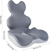 HoldOneLight Ortopédiai ülőpárna háttámlával szürke, coccyx és oldaltámasz, hosszú verzió irodai székhez és autóba 2