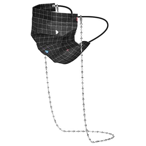 Image of Eyeglass Chain Silver Stainless Steel Handmade Necklace for Reading Glasses Sunglass Beaded Chains for Men Women