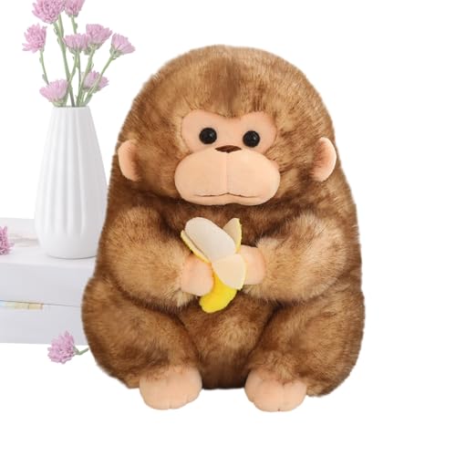 Singe en peluche mignon : cadeau coussin doux décoration étagère
