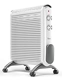 Reekie Convection Space Heaters for Indoor Use, 1500W Electric Mica Panel Heater with Thermostat, Fast Heating, Quiet, Safety Protection, Portable Large Room Heater for Bedroom Office Garage, White