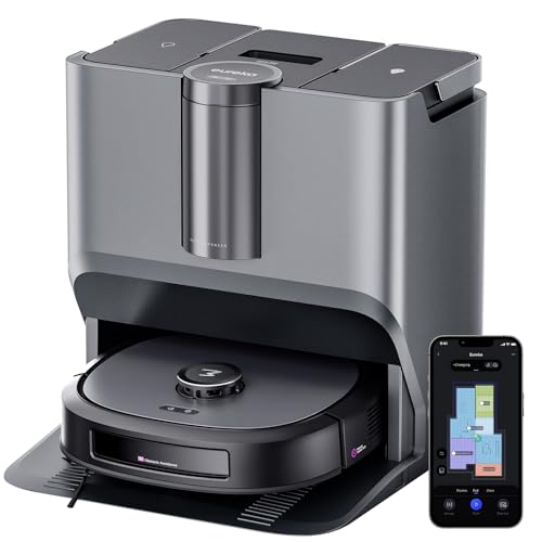 Image of Eureka J20 DE Vacuum Cleaner & Mop Robot + All-in-One Station (Always Clean Mop, AI 3D Obstacle Avoidance, Intelligent Pet Bypass, 8000Pa, Car Carpet Detection, App & Voice Control) Black