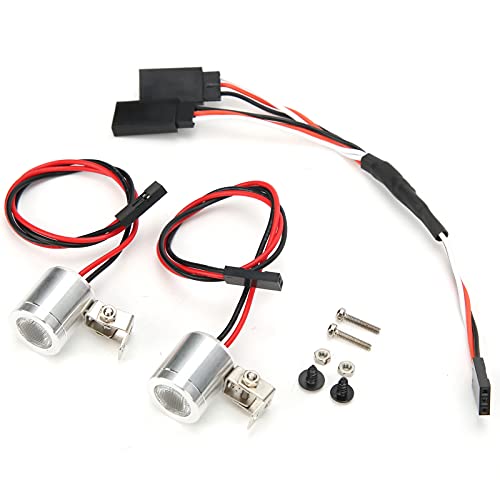 Faros LED de material metálico resistente para WPL MN86KS con luces intermitentes 2
