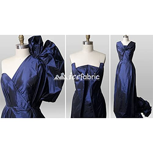 Luxury Navy Blue Taffeta Fabric By The Roll Bolt (10 Yards) 60’’ Width Wholesale Price Used For Dresses, Decorations, Tablecloth #TOP4