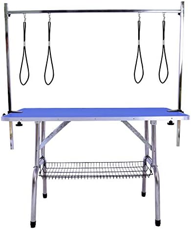 PAMPELLYA Dog Grooming Table, 46 Inch Professional Foldable Trimming and Drying Table for Dogs&Cats, Maximum Capacity Up to 220lbs,…