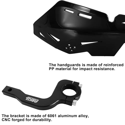 RUTU 7/8\" 22mm and 1 1/8\" 28mm Universal Motorcycle Hand Guards with CNC Bracket for Dirt Bikes Off-Road ATV Motorcross Enduro E-Bikes CRF450R 450X 300L CRF250L YZ250 YZ125 TTR125LE TTR250 - Black