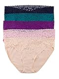 Felina Stretchy Lace Trimmed Bikini Underwear - Sexy Underwear for Women, Bikini Panties, Seamless Panties (5-Pack) (Miami, S/M)