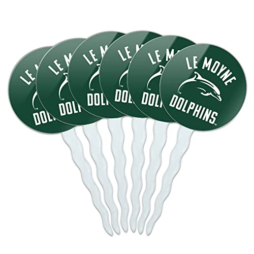 Le Moyne College Dolphins Logo Cupcake Picks Toppers Decoration Set of 6
