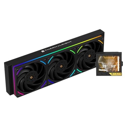 Thermalright Mjolnir Vision 360 UB ARGB Black CPU Water Cooler,3 PWM Fans Water Cooling System with 2150PRM,for AM4/AM5&Intel LGA1851/1700, Magnetic Detachable LCD Screen with 640 * 480 Resolution