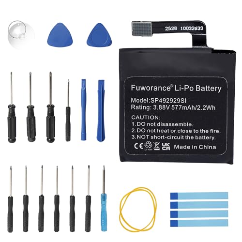 Fuworance Batteria di ricambio 577 mAh 3,85 V SP492929SI compatibile con smartwatch TicWatch Pro 3 SP492929SI WH11013 con attrezzi
