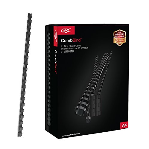Image of GBC Plastic Binding Combs 21R 12.0mm with 95 Sheet Capacity, Black (Box of 100)