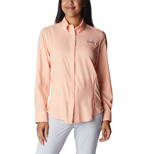 Columbia Women's Tamiami Ii Long Sleeve Shirt, Light Coral, 1X Plus #TOP2