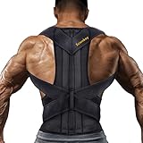 Scienkey Corrector de Postura de Espalda para Hombre y Mujer, Alivio del Dolor de Cuello en el Hombro Lumbar con 2 Barras de Soporte para la Columna y la Cintura, Soporte de Espalda Ajustable