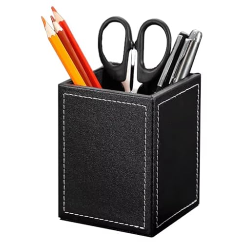 Buhdjfnke Portalápices de Negro, Cuadrado, para Estudiantes, Oficina, Organizador de Escritorio, Estuche para Lápices de Negocios - imagen 2