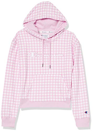 Champion Women's Campus French Terry Hoodie, Gingham/Ice Cake, Small