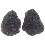 FONDOTIN 2個 隕石標 不規則形状 アリゾナ産衝撃ガラス 天然隕石石 科学教育用 探究学習に 宇宙の神秘を感じるコレクション向けモデル