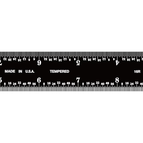 PEC Tools 12-inch Steel Ruler, High-Precision Metal Ruler, Stainless Steel, 16R Graduation (1/32", 1/64", 1/50", 1/100") High Contrast, Easy to Read Machinst Rule for Professionals, Made in USA - Image 2