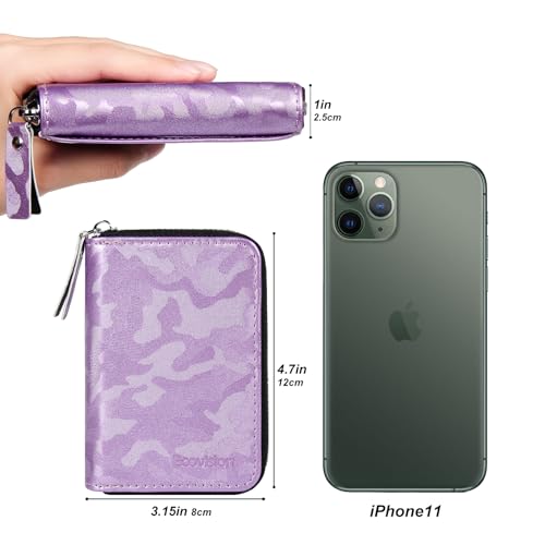Image of Credit Card Wallet, RFID Card Case Wallet, Zipper Card Cases Holder for Men Women, RFID Blocking, KeyChain Wallet, Compact Size Card Organizer Case for Women
