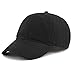 THE HAT DEPOT 100% Cotton Canvas 6-Panel Low-Profile Adjustable Dad Baseball Cap (Black)