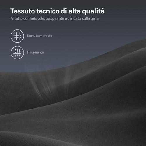 Sedia Gaming con Massaggio, Sedia da Ufficio Ergonomica Girevole Ampia Imbottita per Computer con Cuscino Lombare Massaggiante, Carico 150 Kg, Tessuto Tecnologico, Nero+Bianco - Sedia gaming - Immagine 6