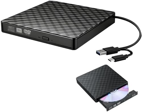 External CD DVD Drive for Laptop USB 3.0 and Type-C 3.1 Interface...