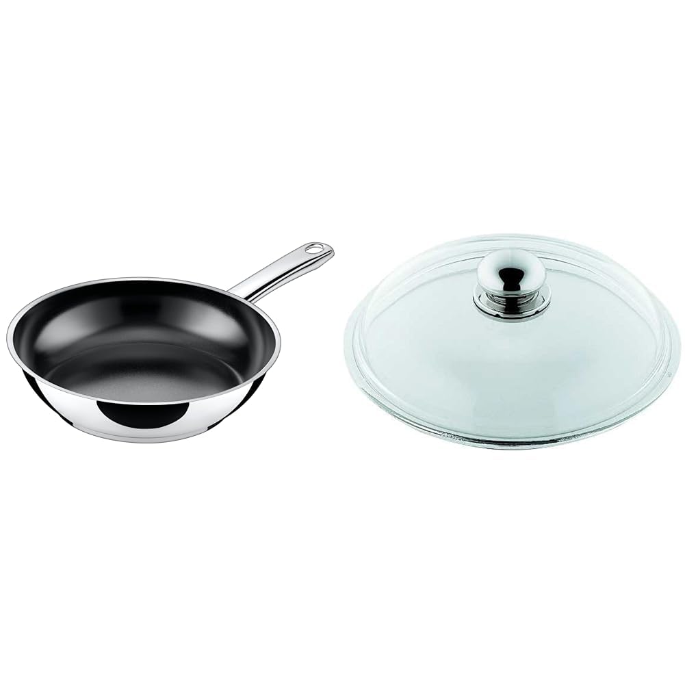 Silit Talis Bratpfanne 20cm Induktion, Edelstahl beschichtet, Keramikbeschichtung, backofenfest & Pfannen- Topfdeckel 28 cm, Glasdeckel mit Metallknauf
