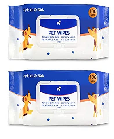 RvPaws (Combo of 2) Pet Wipes for Dogs, Puppies & Pets with Fresh Apple Scent 6"x 8" (Pack of 100 Wipes) with Portable Pet Dog Cat Waste Bag Case Pooper Scooper Pickup Tool (B09J28SVTD) Amazon Price History, Amazon Price Tracker