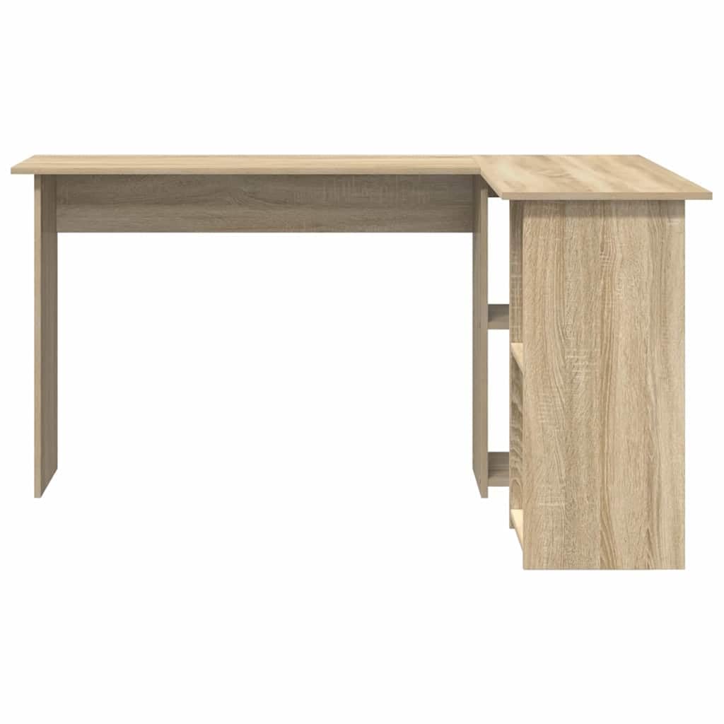 Schreibtisch Sonoma-Eiche Holzwerkstoff 142 x 102 x 73 cm Eckschreibtisch mit Stauraum für Büro und Homeoffice ergonomisch platzsparend Arbeitszimmer Laptop PC Gaming