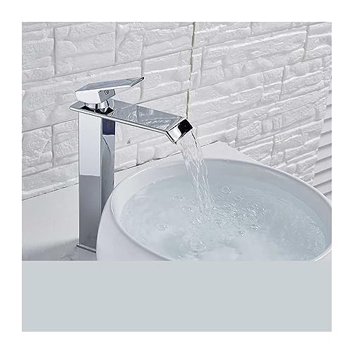 Robinet d'évier de vanité en Chrome poli style cascade haut - 2