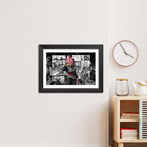 Image of TenorArts Black Goku Poster Dragon Ball Z Anime Posters Laminated Photo Frame Painting with Matt Finish Black Textures (12inches x 9inches)