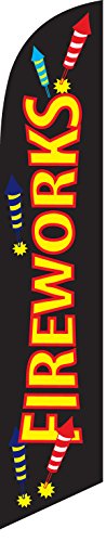 Fireworks Swooper Feather Flag for Business Outdoor Advertising Banner Ideal for Events 4th of July Sales, & Celebrations - Replacement Flag Only