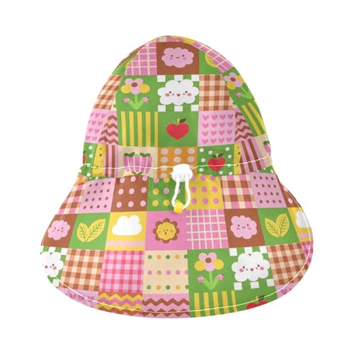 Cute Cartoon Plaid Colorful Baby Sun Hat Boy Water Hats Girls UPF 50+ Protection Adjustable Travel Essentials3