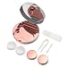 Mini Stylish Simple Contact Lens Travel Case,Aneky Container Kit Set Contacts Lens Hard Case Travel Kit Mirror with Bottle with Tweezers Container Holder (Rose Gold)