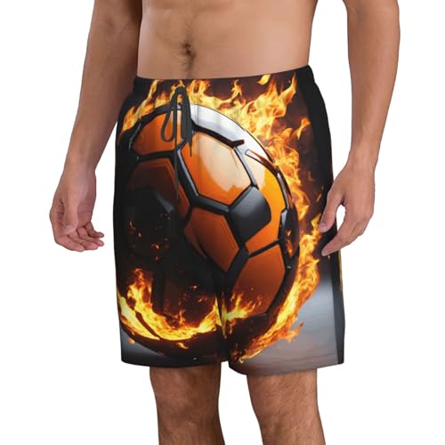 Soccer Ball Print Stylish Men Beach Shorts Lightweight Cozy Swim Trunks Summer Casual Outings Holiday2