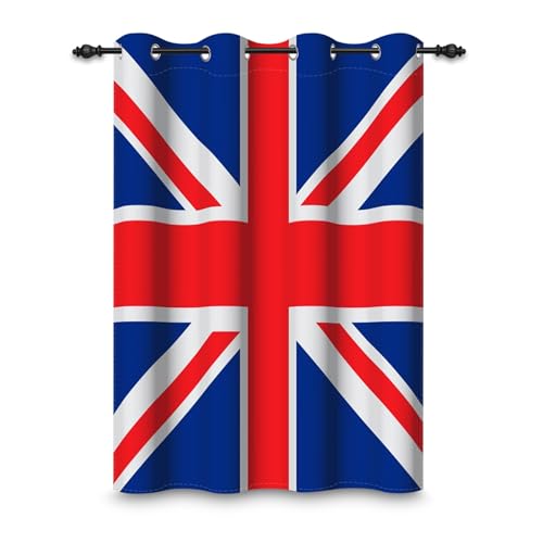 ggaimwf 117x183cm Rideau à œillets Royaume-Uni Drapeau Britannique Nation Union Jack Bureau à Domicile Étage Séparateurs de pièces Occultant Rideaux de...