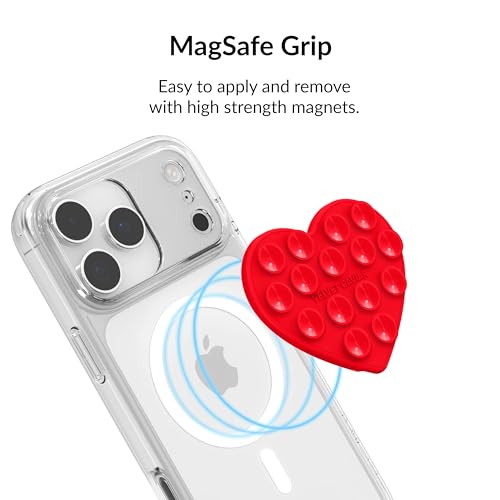 Support de coque de téléphone à ventouse MagSafe silicone adhésif cœur - 3