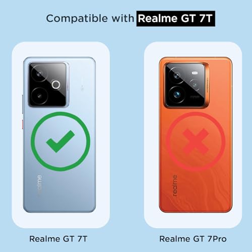 Image of Pikkme Back Cover for Realme GT 7 5G / GT 7T 5G Mag-Safe Shockproof PC + TPU Protective Case Magnetic Support Bumper Case (Transparent Mag-Safe)