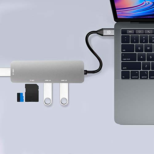 Celly Adattatore USB-C a 3X USB 3.0, SD e MicroSD