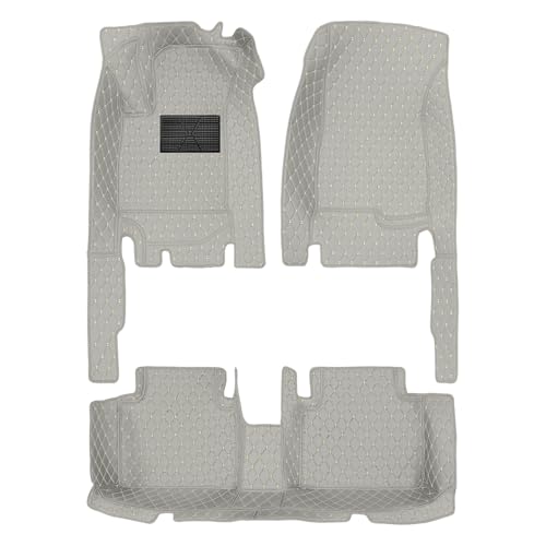 Car Floor Mats for Ford Focus 2010-2017 C346 MK3 NO Plastic Storage Box Outside Rear Seat Full Set Auto Carpets Diamond PU Leather Floor Liner Grey