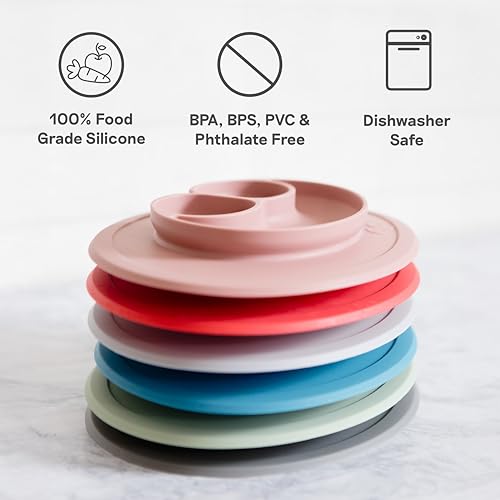 ezpz Mini Mat Suction Plate (Sage) — Three-Compartment Silicone Feeding Placemat — view 7
