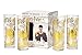 Harry Potter Marauder's Map Highball Glasses, Set of 4 - Skinny Glass with Gold Map Design - 8 oz