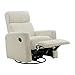 Oxford Baby Layton Manual Upholstered Glider Recliner Rocking Chair 360° Swivel for Nursery and Living Room – Corduroy Pearl White