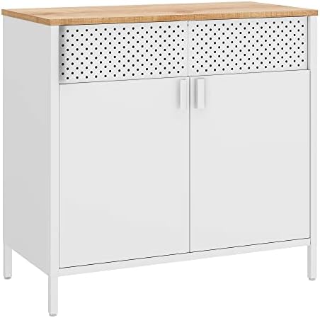 SONGMICS Storage Cabinet, Metal Sideboard, Double Magnetic Door, ...